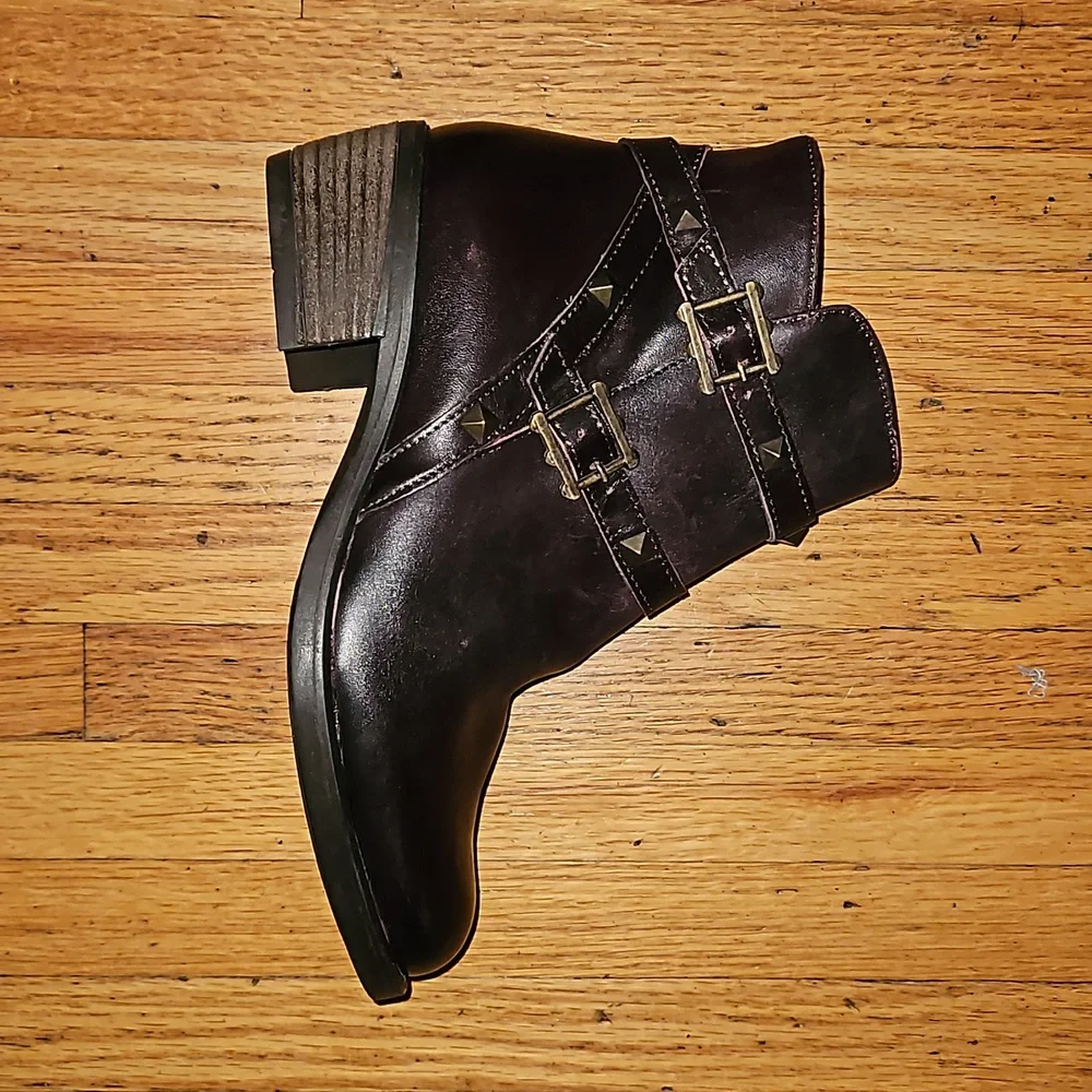 David Tate Women's Dark Brown Ankle Booties with Buckles